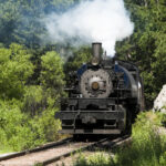 an 1880 steam engine in use as a tourist attraction by the Black Hills Central Railroad in South Dakota.